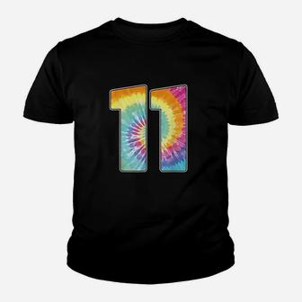 Number 11 Team Event Or 11Th Birthday Tie Dye Gift Youth T-shirt | Crazezy