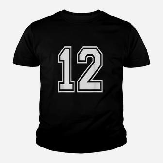 Number 12 Birthday Varsity Sports Youth T-shirt | Crazezy