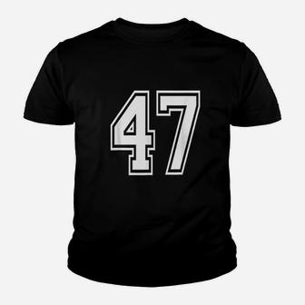 Number 47 Birthday Varsity Sports Team Jersey Youth T-shirt | Crazezy