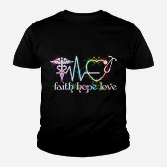 Nurse Everyday Superhero Medical Shirt Cute Faith Hope Love Youth T-shirt | Crazezy UK