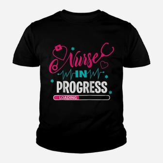 Nurse In Progress Nursing School Student Future Nurse Life Raglan Baseball Tee Youth T-shirt | Crazezy