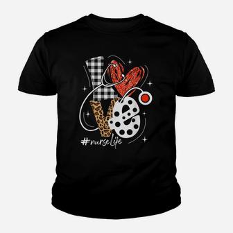 Nurse Life Rn Lpn Cna Healthcare Cheetah Heart Leopard Funny Youth T-shirt | Crazezy UK