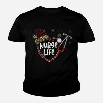 Nurse Life Santa Hat Plaid Youth T-shirt - Monsterry DE