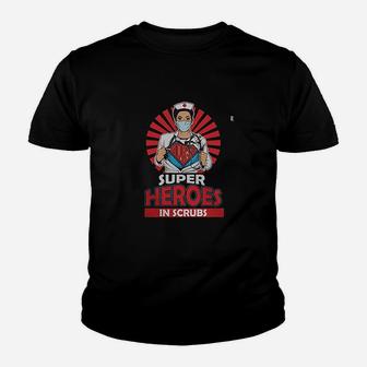 Nurse Super Heroes In Scru Youth T-shirt | Crazezy