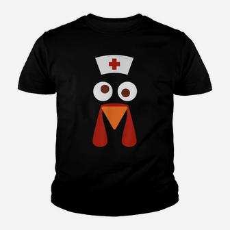 Nurse Turkey Face Funny Thanksgiving Shirt For Nurse Youth T-shirt | Crazezy