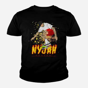 Nyjah Huston Skateboarder Skateboard Retro Youth T-shirt | Crazezy DE