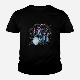 Octopus Drummer Drum Kit Gift Youth T-shirt | Crazezy CA