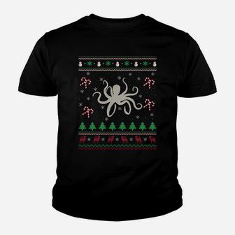 Octopus Lover Xmas Gift Ugly Octopus Christmas Sweatshirt Youth T-shirt | Crazezy
