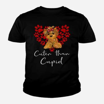 Official Yorkshire Terrier Dog Than Cupid Valentines Day Yorki Youth T-shirt - Monsterry