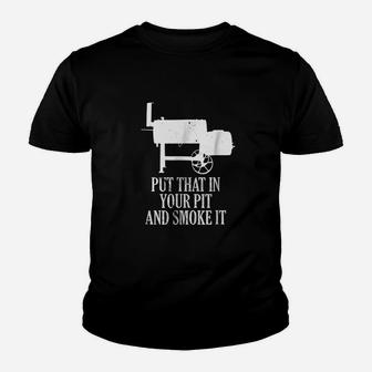 Offset Smoker Bbq Pit Accessory Pitmaster Funny Dad Gift Men Youth T-shirt | Crazezy AU