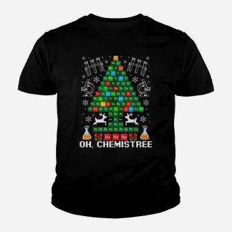 Oh Chemistree Christmas Chemistry Science Periodic Table Youth T-shirt | Crazezy UK
