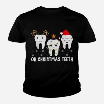 Oh Christmas Teeth Dental Squad Oral Hygiene Dentist Job Youth T-shirt | Crazezy