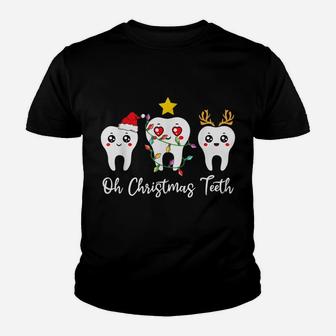 Oh Christmas Teeth Dental Squad Oral Hygiene Dentist Job Youth T-shirt | Crazezy