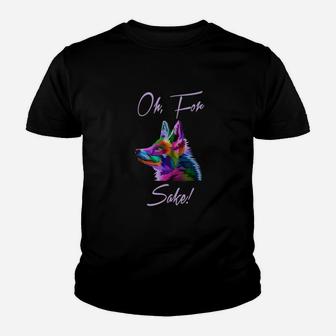 Oh For Fox Sake Watercolor Youth T-shirt - Thegiftio UK