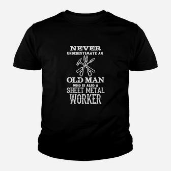 Old Man Union Sheet Metal Worker Proud Union Worker Gift Youth T-shirt - Thegiftio UK