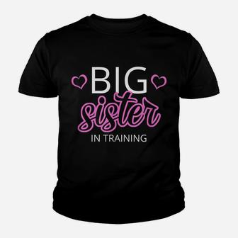 Older Sibling Big Sister In Training Shirt Gift Baby Reveal Youth T-shirt | Crazezy