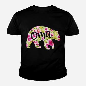 Oma Bear Tshirt For Women Grandma Christmas Gift Grandkid Youth T-shirt | Crazezy