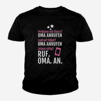 Oma Ratgeber-Themen Kinder Tshirt, Lustiges Ruf Oma an Statement - Seseable