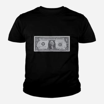 One Dollar Bill Youth T-shirt | Crazezy
