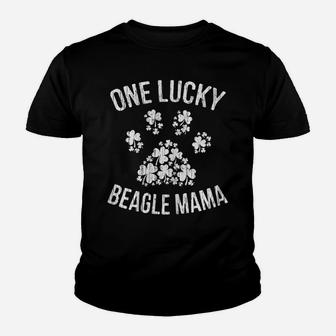 One Lucky Beagle Mama Patrick Day Paw Dog Lover Gift Youth T-shirt | Crazezy