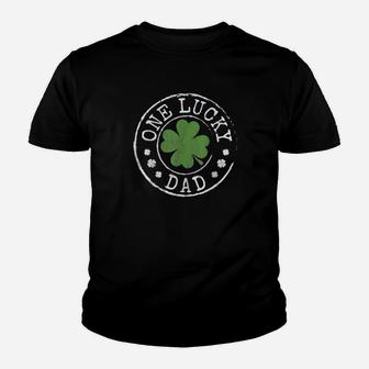 One Lucky Dad Father Irish Shamrocks St Patricks Day Youth T-shirt - Monsterry UK