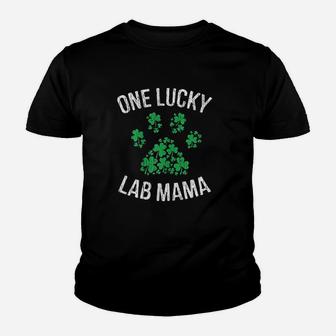 One Lucky Lab Mama St Patrick Day Paw Dog Lover Gift Youth T-shirt | Crazezy UK