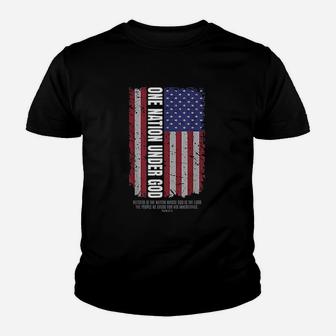One Nation Under God American Flag Youth T-shirt | Crazezy CA