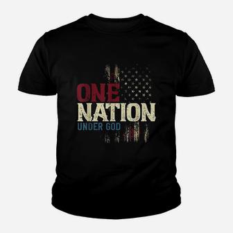 One Nation Under God American Flag Youth T-shirt | Crazezy DE