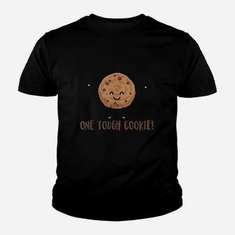 One Tough Cookie Cute Chocolate Chip Cookie With Muscles Youth T-shirt | Crazezy