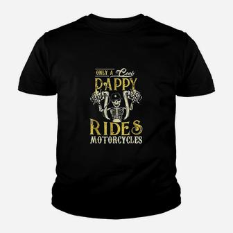 Only Cool Pappy Rides Motorcycles Youth T-shirt | Crazezy UK