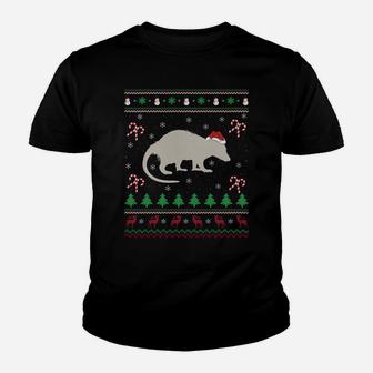 Opossum Lover Xmas Gift Ugly Opossum Christmas Sweatshirt Youth T-shirt | Crazezy