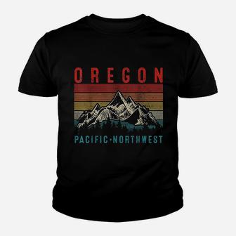 Oregon Vintage Mountains Hiking Pacific Northwest Youth T-shirt | Crazezy