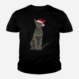 Oriental Shorthair Christmas Lights Xmas Cat Lover Sweatshirt Youth T-shirt | Crazezy