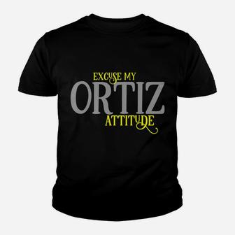 Ortiz Vintage Funny Attitude Proud Family Reunion Surname Youth T-shirt | Crazezy DE