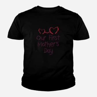 Our First Mothers Day Youth T-shirt | Crazezy