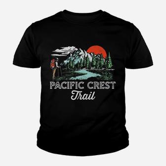 Pacific Crest Trail Vintage Distressed Backpacker Graphic Youth T-shirt | Crazezy