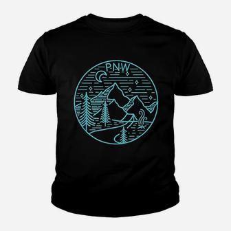 Pacific Northwest Outdoors Trees Mountain Youth T-shirt | Crazezy UK