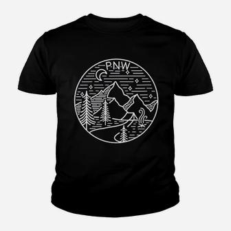 Pacific Northwest Outdoors Trees Mountain Youth T-shirt | Crazezy AU