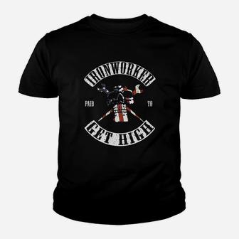 Paid To Get High Funny Ironworker Youth T-shirt | Crazezy