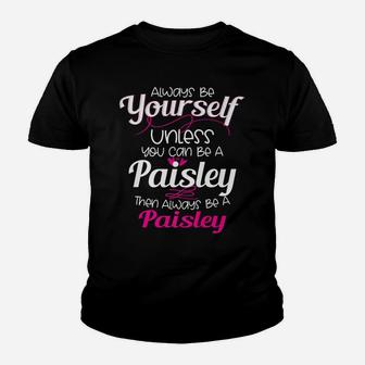 Paisley Name Personalized Christmas Birthday Gift Idea Youth T-shirt | Crazezy DE