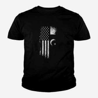 Pakistan Usa American Flag Youth T-shirt | Crazezy