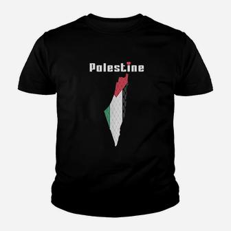 Palestine Flag Palestine Map Youth T-shirt | Crazezy