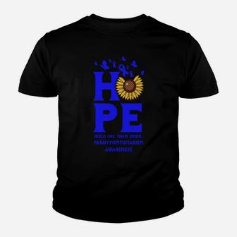 Panhypopituitarism Awareness Blue Ribbon Vintage Sunflower Youth T-shirt | Crazezy AU