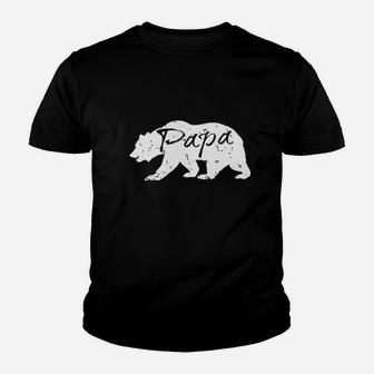Papa Bear Distressed Father Day Youth T-shirt | Crazezy