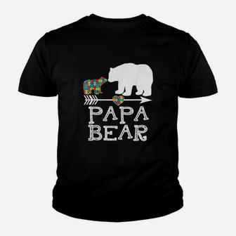 Papa Bear Men Father Daddy Awareness Youth T-shirt | Crazezy