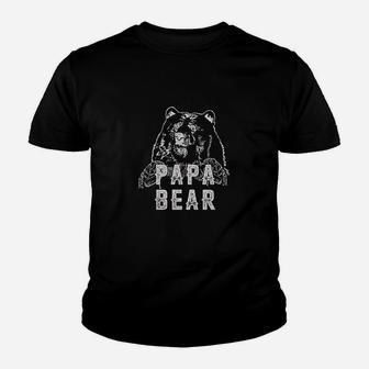 Papa Bear Proud Dad Modern Fit Youth T-shirt | Crazezy
