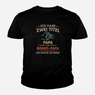 Papa & Bonus-Papa Kinder Tshirt - Doppelt Starkes Motiv für Väter - Seseable