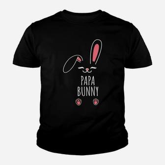 Papa Bunny Funny Matching Easter Bunny Egg Hunting Youth T-shirt | Crazezy