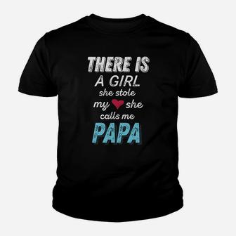 Papa Gifts From Granddaughter She Stole My Heart Sweatshirt Youth T-shirt | Crazezy