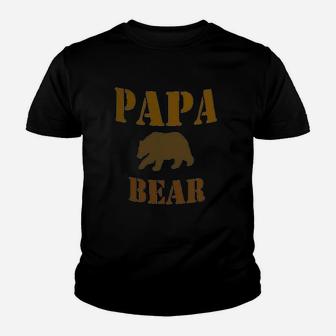 Papa Mama Baby Bear Large Youth T-shirt | Crazezy